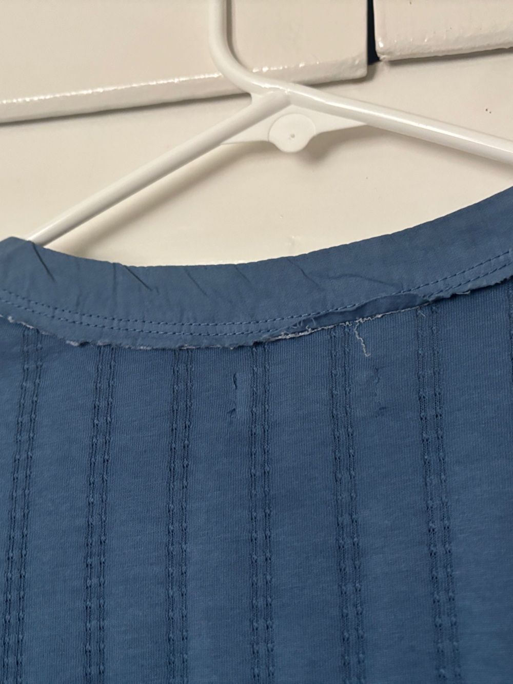 Pilcro Slate Blue Ruffle-Front Button Blouse - Picture 4 of 4